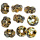 Spacer-Perlen goldfarben, Wellenmuster, verziert mit Strass-Steinen, 5 x 2,5 mm, 1000 Stück