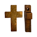 kleines Holzkreuz, nussbraun, 2,2 cm, mit Bohrung