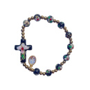 Armband - Rosenkranz schwarz, Perlen und Kreuz echt...