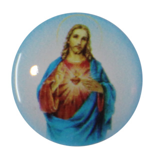 Sticker für Schlüsselanhänger, "Herz Jesu", 18 mm rund