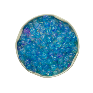 Glasperlen 6 mm, aquamarin, (60 Stück)