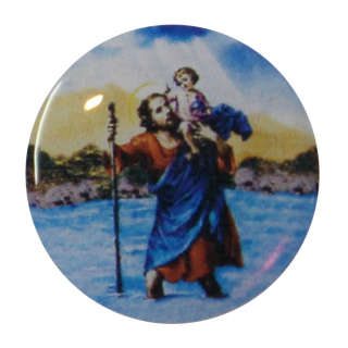 Sticker für Schlüsselanhänger, "Hl. Christophorus", 18 mm rund