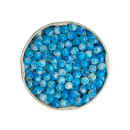 300 Glasperlen 6 mm, himmelblau-wei&szlig;, marmoriert,...