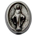 Metallperle wunderbare Medaille 1 cm, silberfarben
