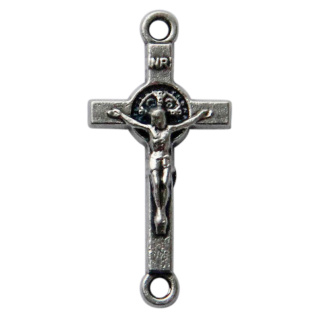 Vater-unser-Kreuz, silberfarben, mit 2 Ösen, 2,6 cm