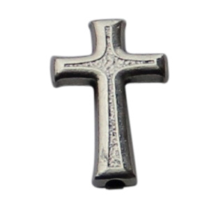 Metallperle Kreuz 15 mm, silberfarben