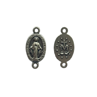 Vater-unser-Perle  Wunderbare Medaille, silberfarben, mit 2 Ösen, 1,8 cm