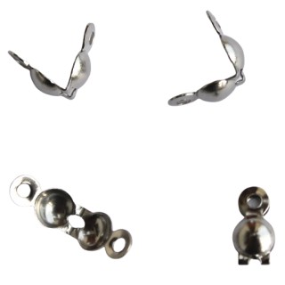 Kalotte, Verschlusskapsel, 8 x 4 mm, silberfarben, Edelstahl, 100 Stück
