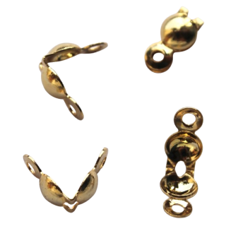 Kalotte, Verschlusskapsel, 8 x 4 mm, vergoldet, Edelstahl, 100 Stück