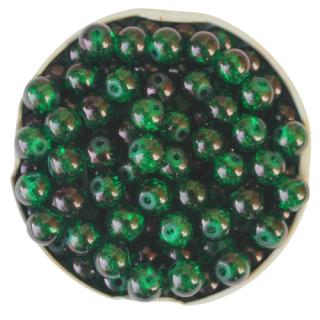 Glasperlen 8 mm, dunkelgrün ( 60 Stück )