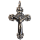 Benediktuskreuz, verziert, 3,9 cm, silberfarben, Metall