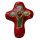 cloisonnè - Kreuz, 18 x 14 mm, rot, mit Bohrung