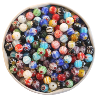 "Murano"-Glasperlen 6 mm, bunt, 300 Stück