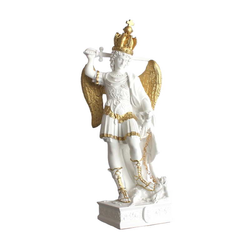 Engelsstatue Kniende Arche – Religiöse Figur Aus Kunstharz, Gold, 24.9x10.4x15.9 Cm, 2 Stück