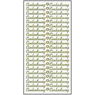 Ziersticker silberfarben "Einladung" 23 x 10 cm