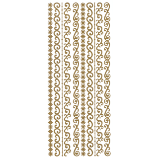 Ziersticker "verschiedene Borten" 23 x 10 cm, matt gold