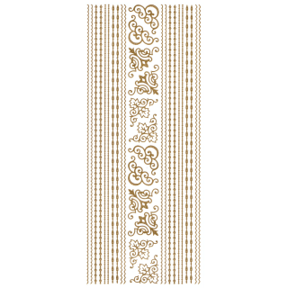 Ziersticker "verschiedene Borten und Ecken" 23 x 10 cm, matt gold