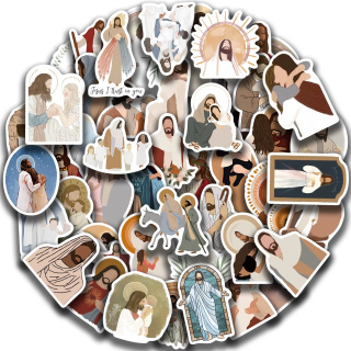 52 Jesus-Sticker, verschiedene Motive, 4-7 cm, Aufkleber