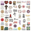 50 christliche Sticker, verschiedene Motive, 4-7 cm,...