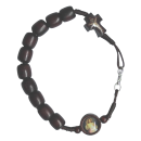 rotbrauner Armband-Rosenkranz aus Holzperlen