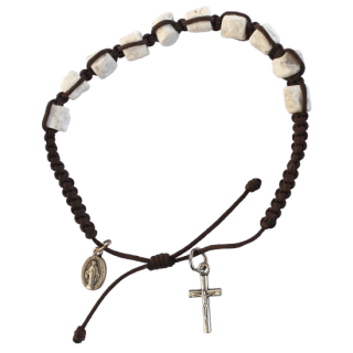 Armband-Rosenkranz mit Steinperlen aus Medugorje