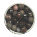 Versteinerte Holzperlen, 8mm, 60 St&uuml;ck