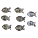 Metall-Perle "Fisch" mit Schrift "Jesus"