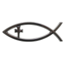 Jesus-Fisch-Aufkleber, ICHTHYS, 3D, Autoaufkleber, 14 cm,...