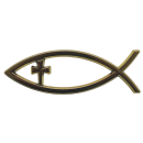 Jesus-Fisch-Aufkleber, ICHTHYS, 3D, Autoaufkleber, 14 cm,...