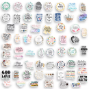 64 Sticker mit Bibelversen, verschiedene Motive, 4-7 cm,...