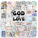 64 Sticker mit Bibelversen, verschiedene Motive, 4-7 cm,...
