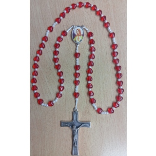 Rosenkranz der Liebesflamme aus Glasperlen, mit Kordel