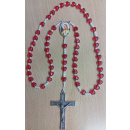 Rosenkranz der Liebesflamme aus Glasperlen, mit Kordel