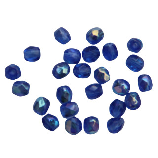 Glasschliffperlen 4 mm, blau (  60 Stück )