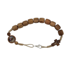 naturfarbener Armband-Rosenkranz aus Olivenholzperlen
