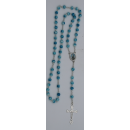 Rosenkranz aus hellblauen Glasperlen