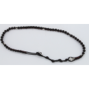 Leder-Armband-Rosenkranz, 5 Ges&auml;tze, Holzperlen