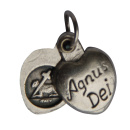 Medaille Agnus Dei, silberfarben, mit Ring, 1,2 cm