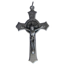 Benediktuskreuz, Metall, gezackt, 5 cm