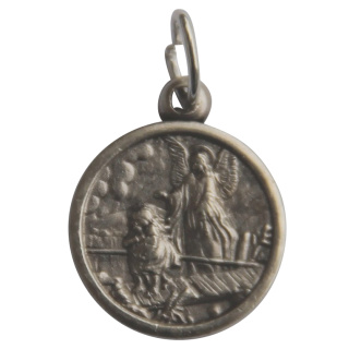 Medaille "Schutzengel", silberfarben, mit Ring, 1,3 cm