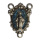 Herzstück wunderbare Medaille verziert, silberfarben / blau, 2 cm